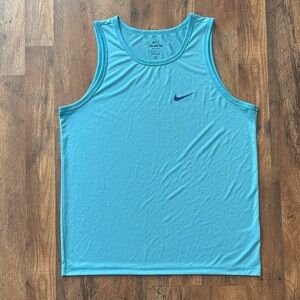 Nike Dri Fit Blue Athletic Running Gym Activewear Tank Top size large